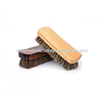 HORSE HAIR BRISTLES 6X2 INCHES NATURAL COMFORTABLE WOODEN SHOE POLISH BUFFING BRUSH