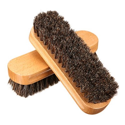 VERY BEST QUALITY HORSE HAIR BRISTLES 6X2 INCHES NATURAL COMFORTABLE WOODEN SHOE POLISH BUFFING BRUSH